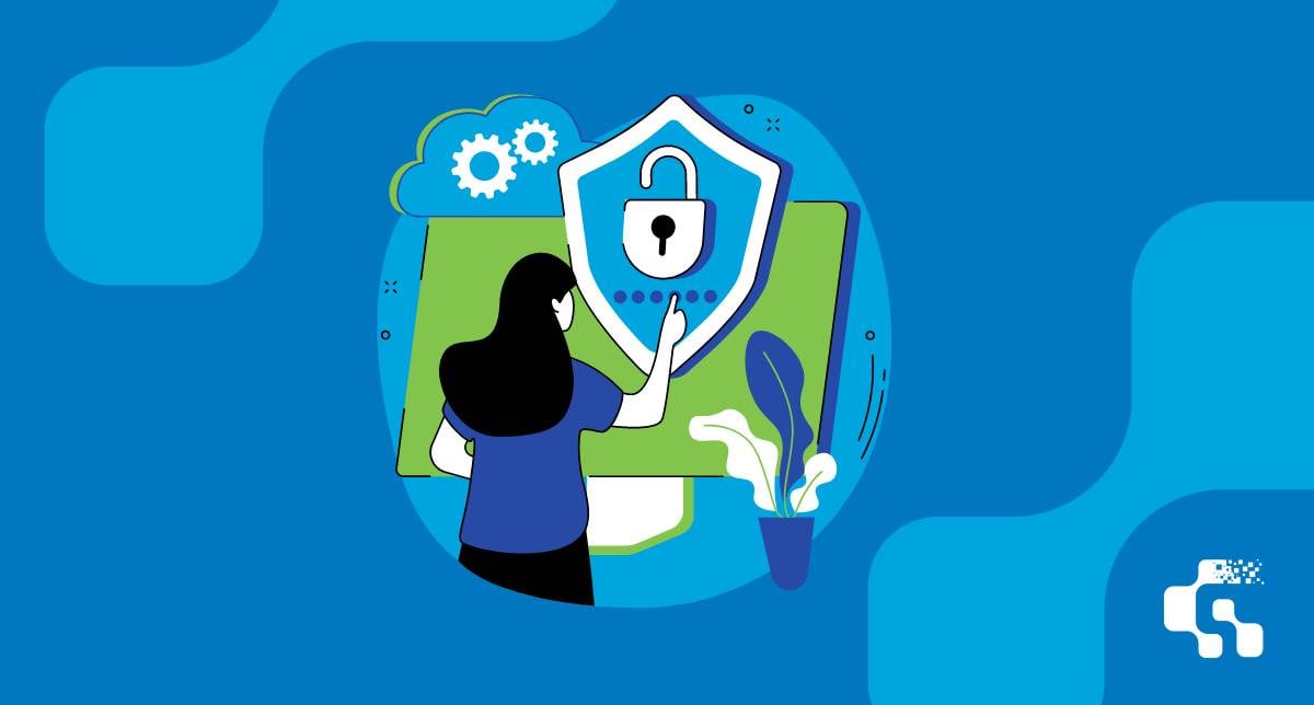 Illustrated graphic of a user inputting their password to unlock their device