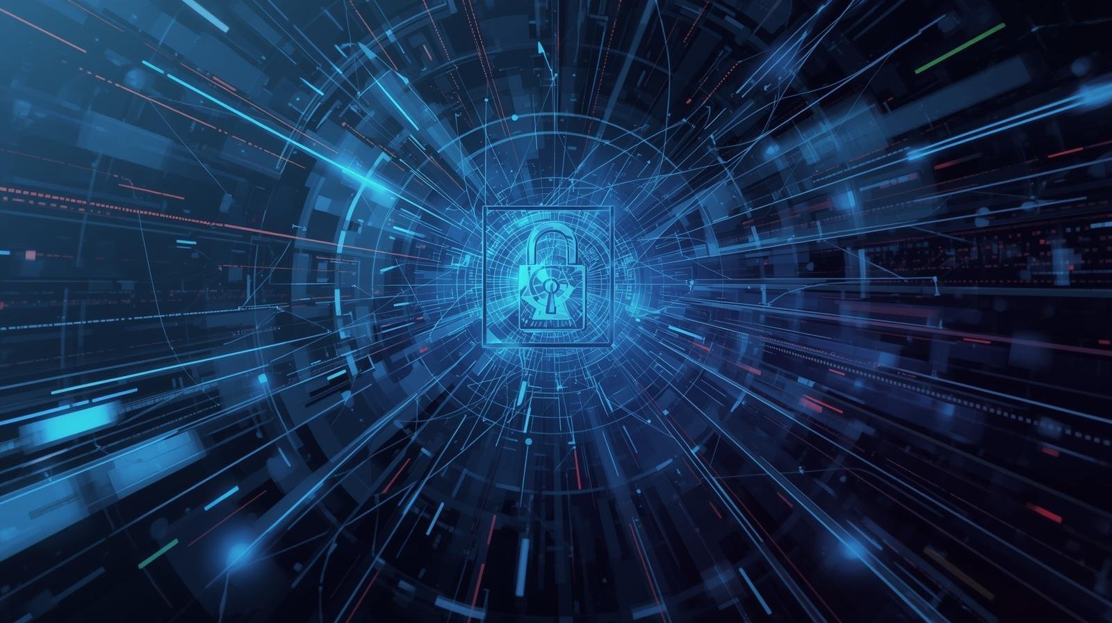 A futuristic, abstract digital art piece symbolizing 