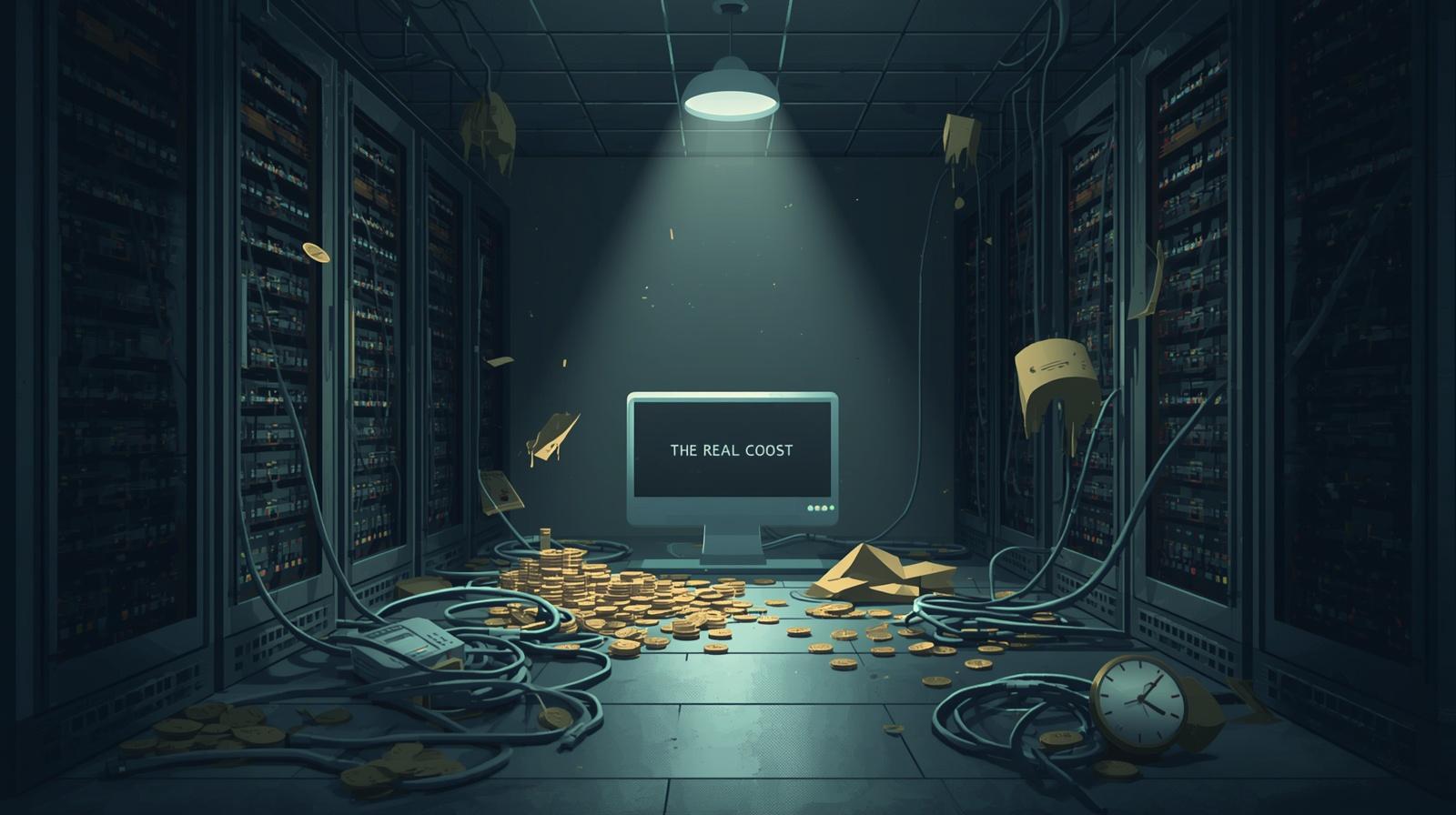 A dramatic, conceptual illustration titled 